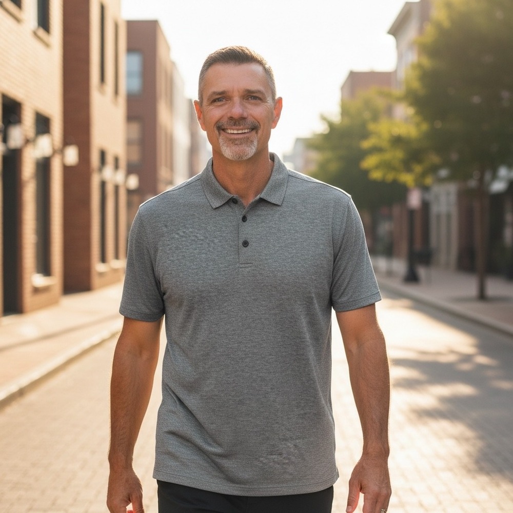Lululemon Mens Evolution Polo Shirt Heathered Grey Short Sleeve Size Large 2659